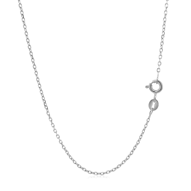 14k White Gold Faceted Cable Link Chain (1.2 mm)