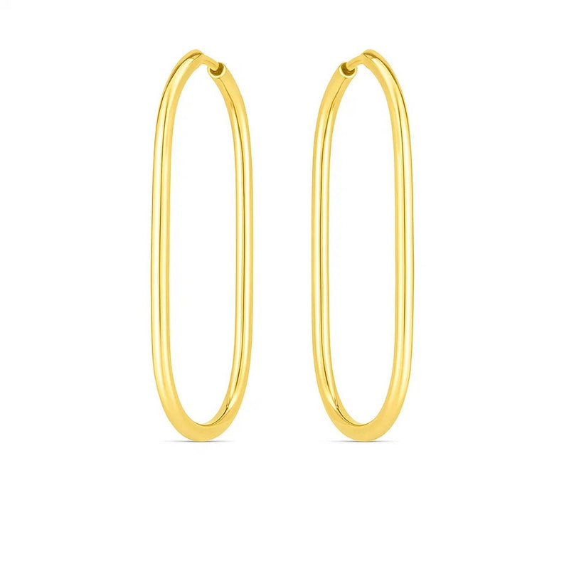 14k Yellow Gold Endless Large Paperclip Hoop Earrings