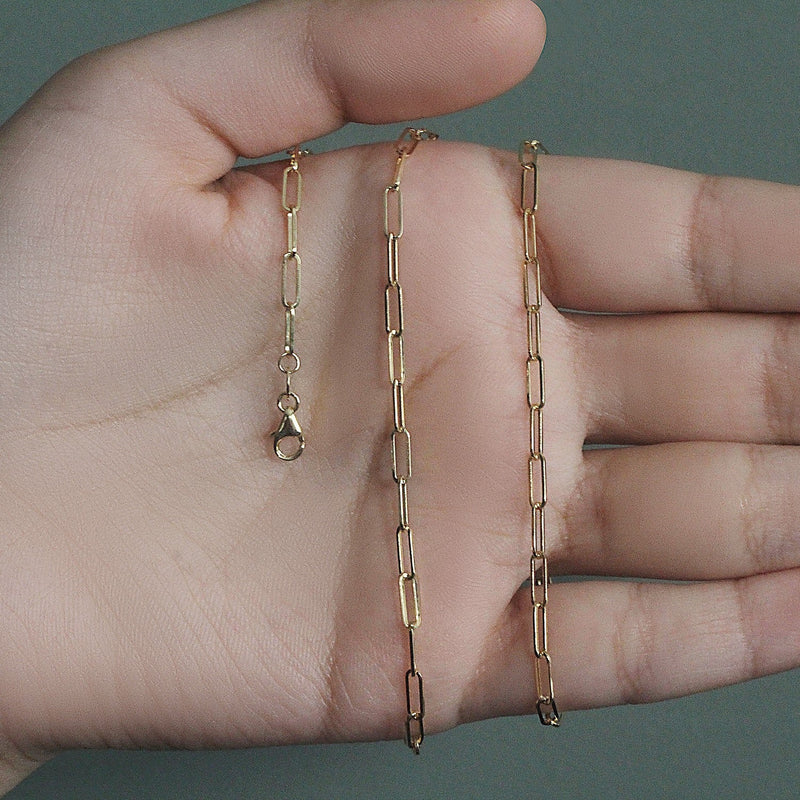 18K Yellow Gold Paperclip Chain (2.50 mm)