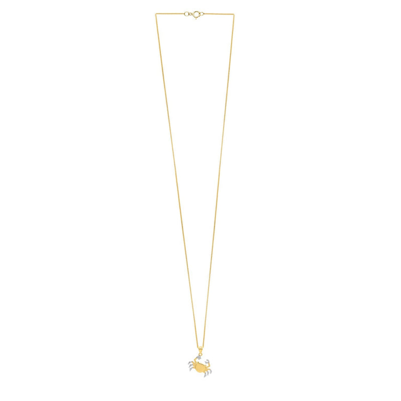 Crab Necklace in 10K Two Tone Yellow Gold