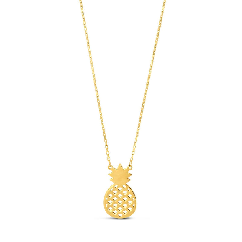 Pineapple Necklace in 10K Yellow Gold