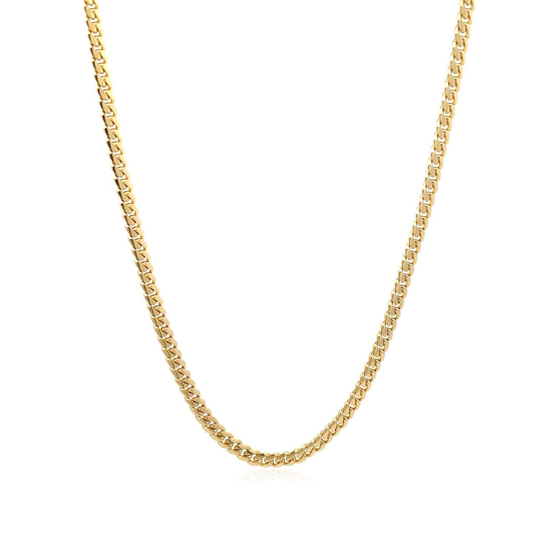 14k Yellow Gold Classic Solid Miami Cuban Chain (3.20 mm)