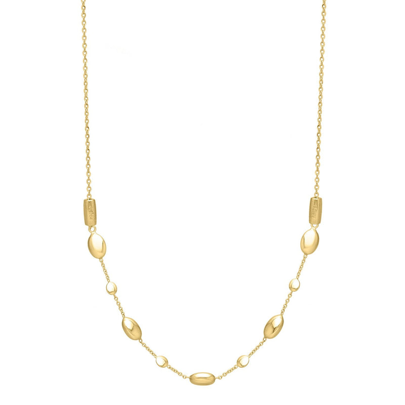 Adjustable Puff Pebble Necklace in 14K Yellow Gold