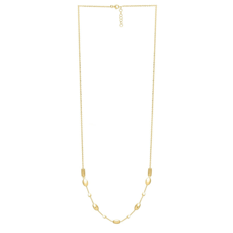 Adjustable Puff Pebble Necklace in 14K Yellow Gold