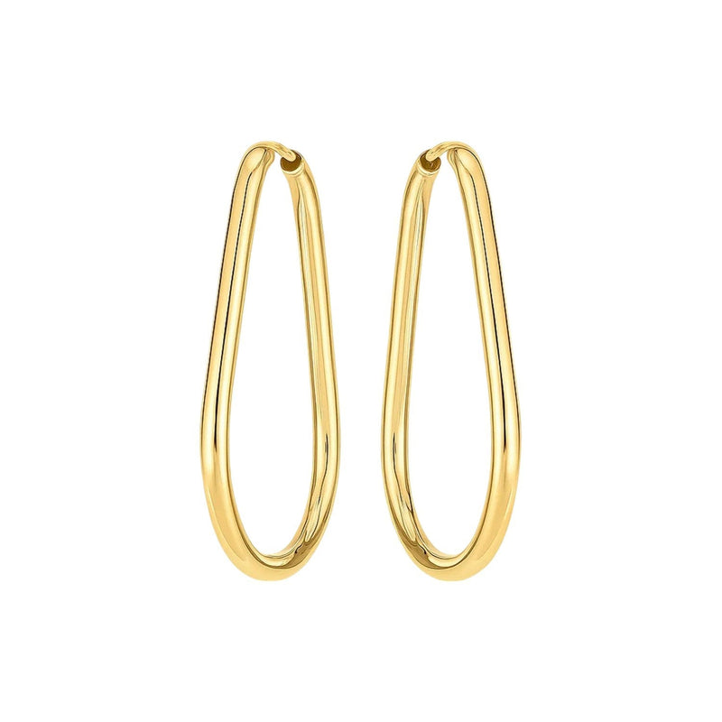 14k Yellow Gold Endless Pear Hoop Earrings