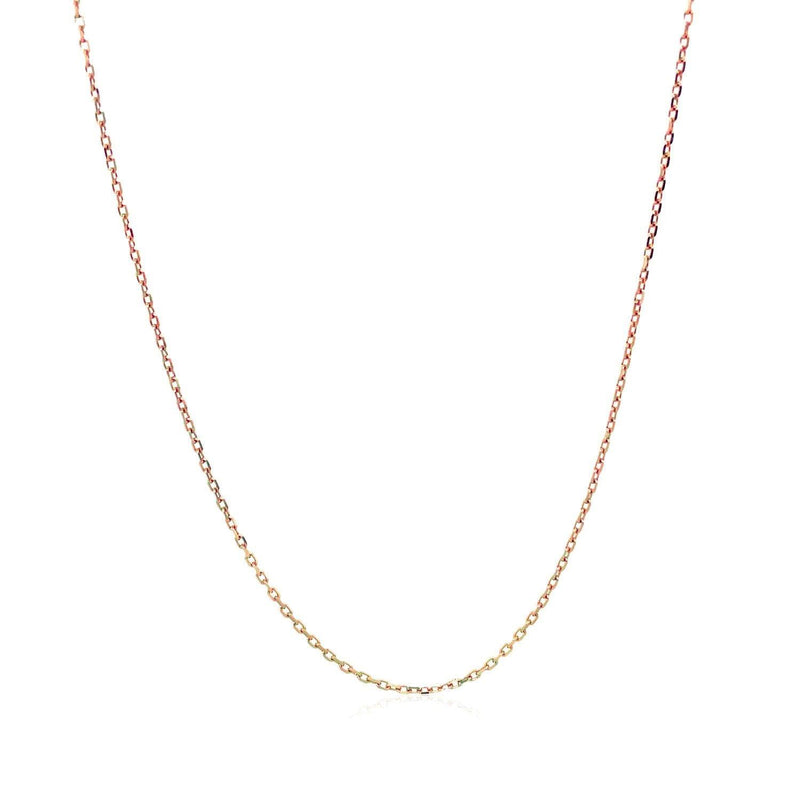 18k Rose Gold Diamond Cut Cable Link Chain (0.75 mm)
