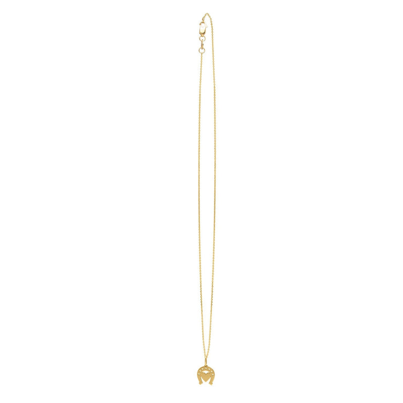 Heart and Horse Necklace in 14K Yellow Gold