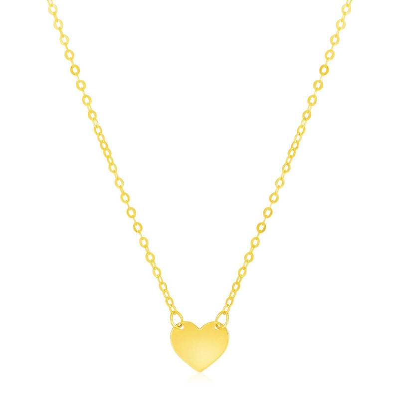 14k Yellow Gold Polished Mini Heart Necklace