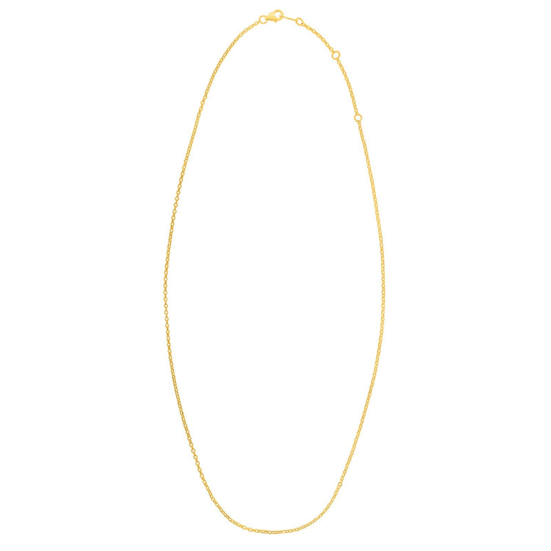 Double Extendable Cable Chain in 14k Yellow Gold (1.40 mm)