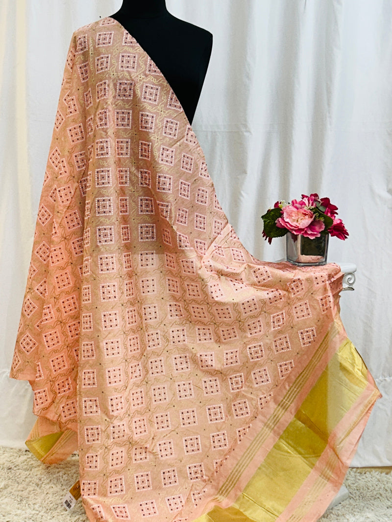 Gajji silk dupatta : light pink