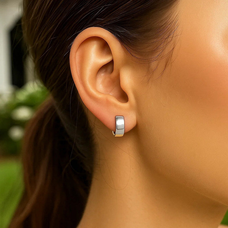 14k Two-Tone Gold Reversible Snuggable Style Earrings