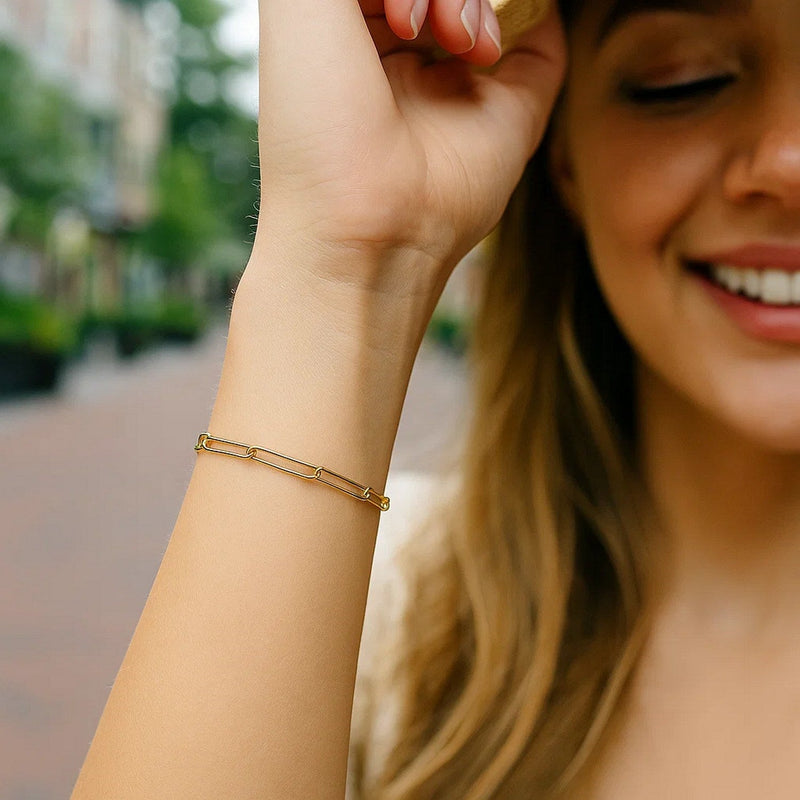 14k Yellow Gold Wire Paperclip Bracelet  (2.70 mm)