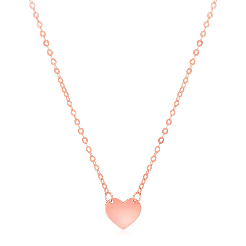 14k Rose Gold Polished Mini Heart Necklace