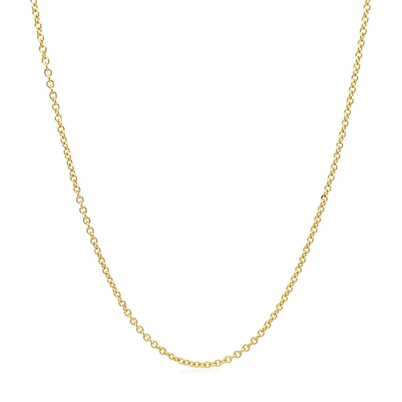14k Yellow Gold Round Cable Link Chain (1.30 mm)