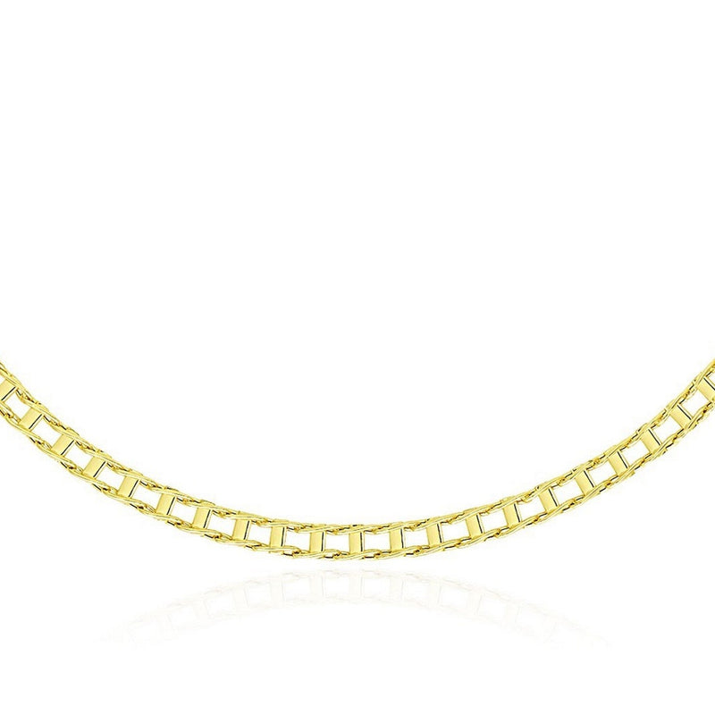 14k Yellow Gold Men's Necklace with Track Design Links