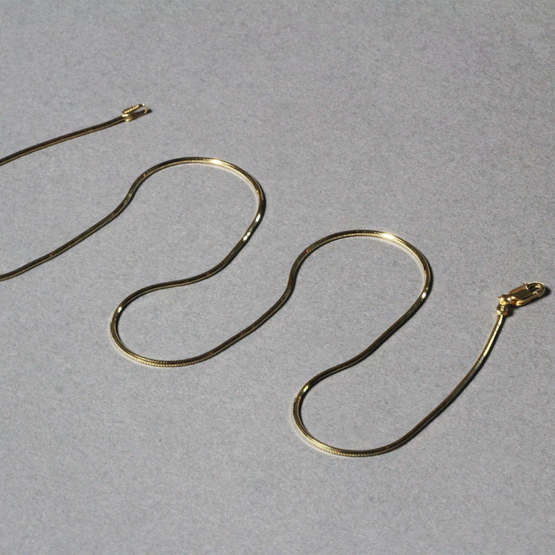 1.0mm 14K Yellow Gold Octagonal Shiny Snake Chain