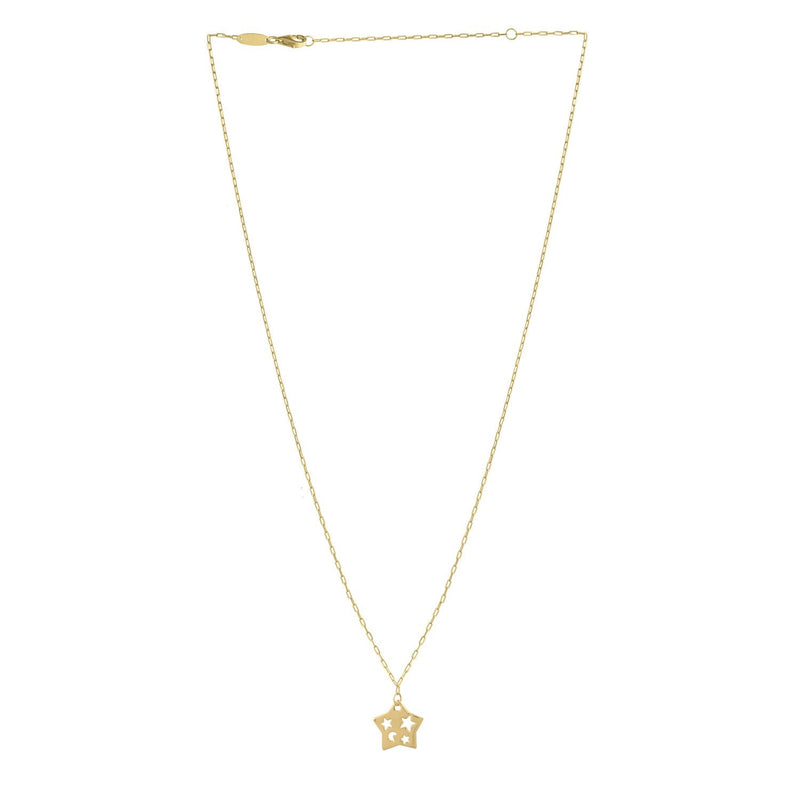 Cutout Star Necklace in 14K Yellow Gold