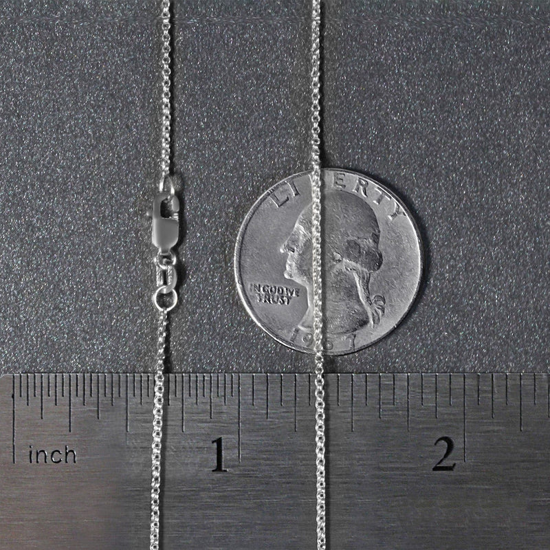 14k White Gold Diamond Cut Rolo Chain (1.10 mm)
