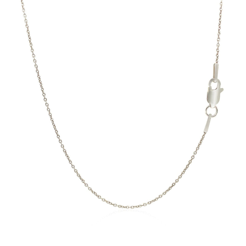 14k White Gold Round Cable Link Chain (1.10 mm)