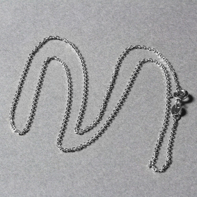 18k White Gold Diamond Cut Cable Link Chain (1.10 mm)