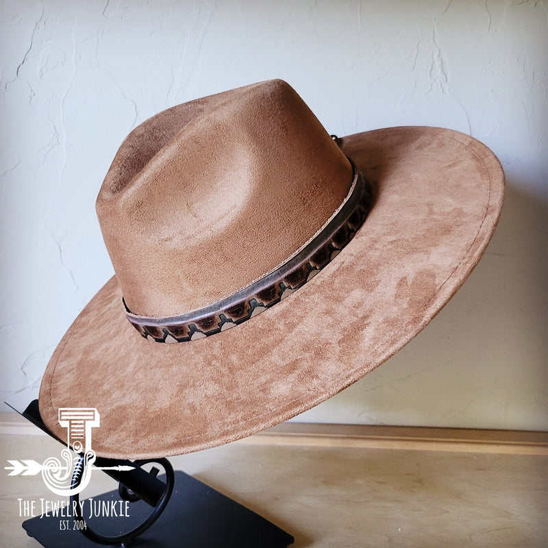 Red & Brown Navajo Embossed Leather Hat Band Only 950k