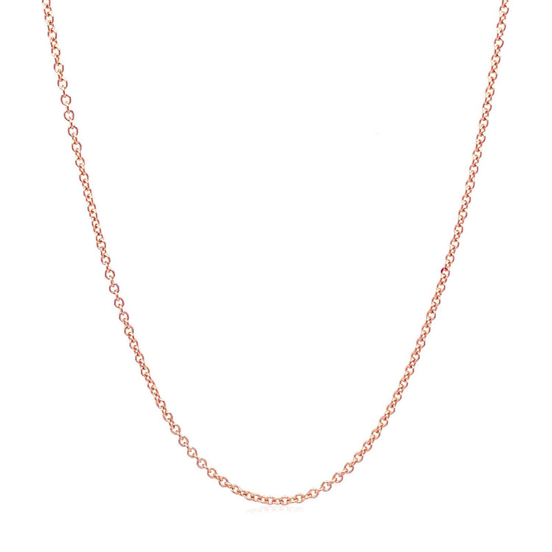 14k Rose Gold Round Cable Link Chain (1.25 mm)