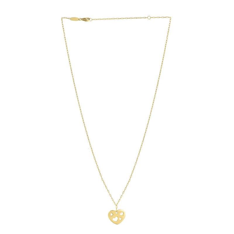 Cutout Heart Necklace in 14K Yellow Gold