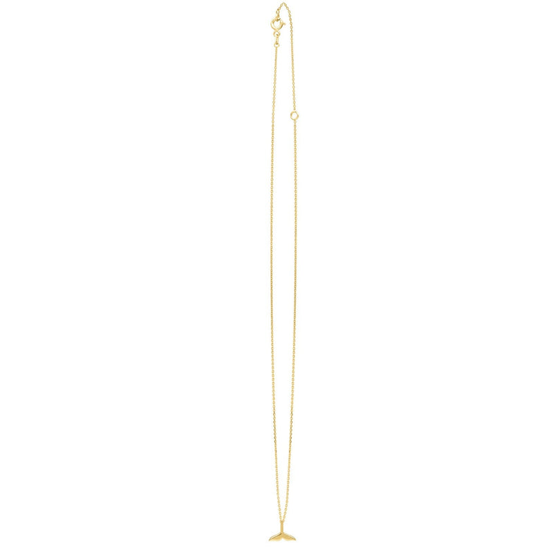 Whale Tail Necklace in 14K Yellow Gold
