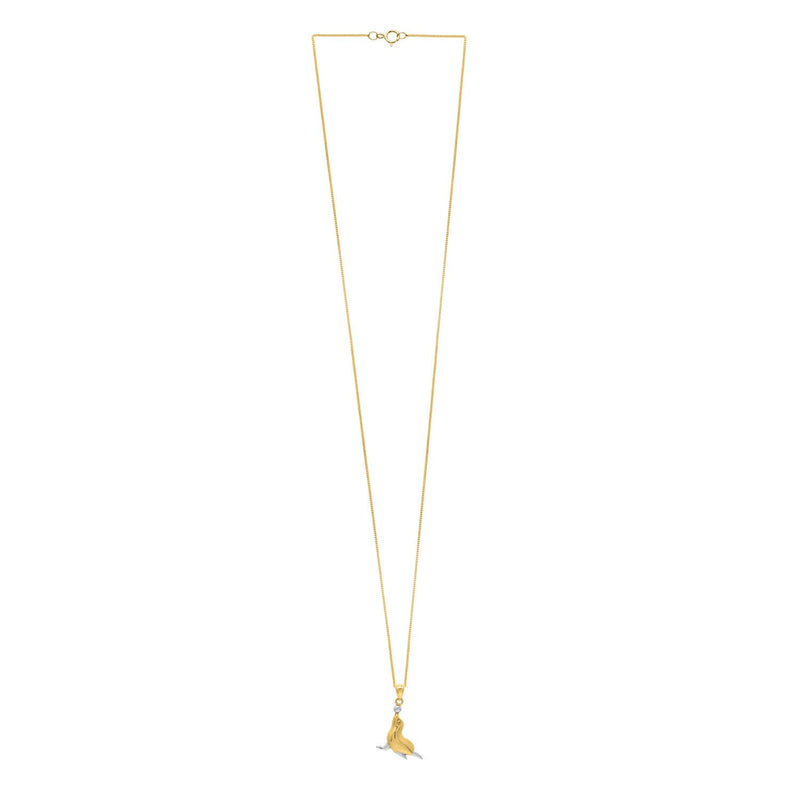 Seal Necklace in 10k Two Tone Gold