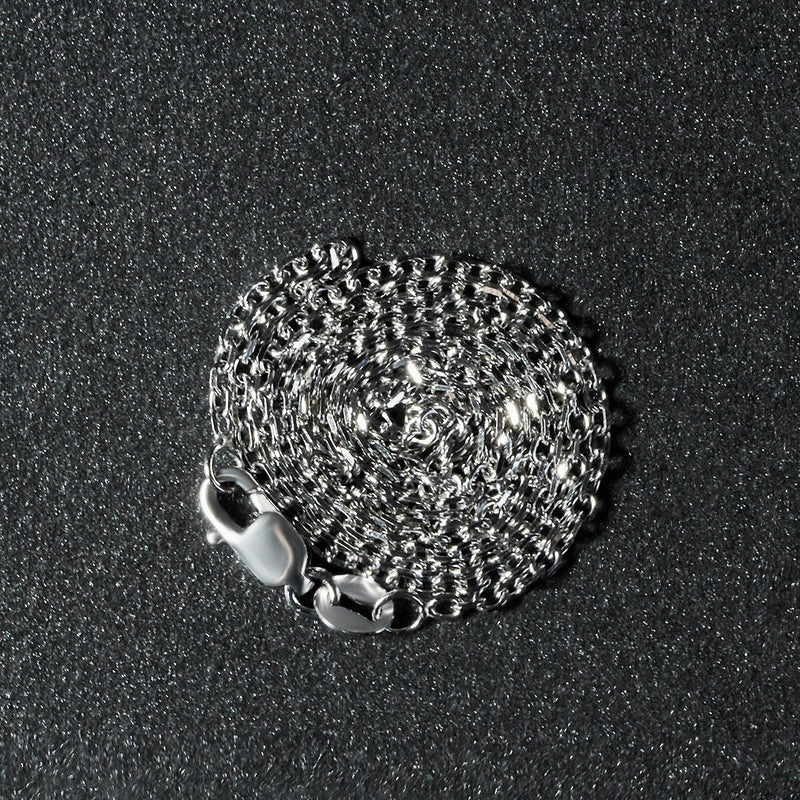 18k White Gold Diamond Cut Cable Link Chain (1.40 mm)