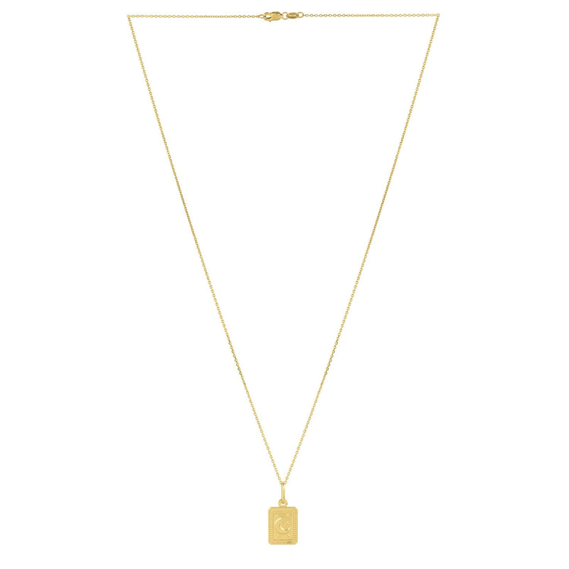 Moon and Stars Necklace in 14K Yellow Gold