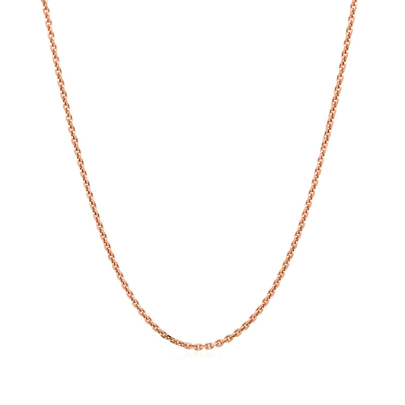 14k Rose Gold Diamond Cut Cable Link Chain (1.30 mm)