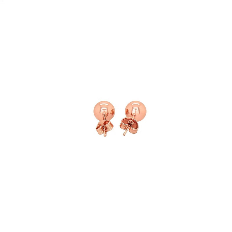 14k Rose Gold Classic Round Shape Stud Earrings (6mm)