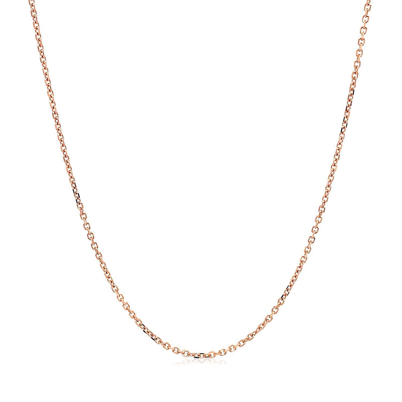18k Rose Gold Diamond Cut Cable Link Chain (1.10 mm)