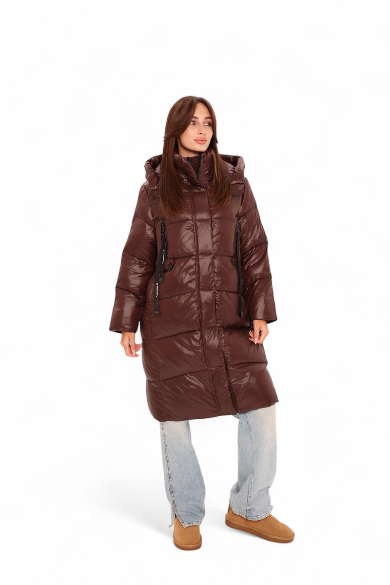 Espresso Shine Insulated Bio-Down Puffer