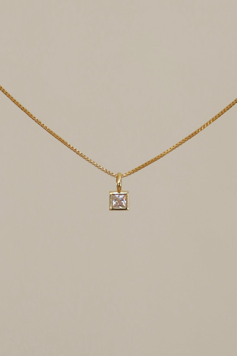 SQUARE BEZEL BIRTHSTONE CHARM