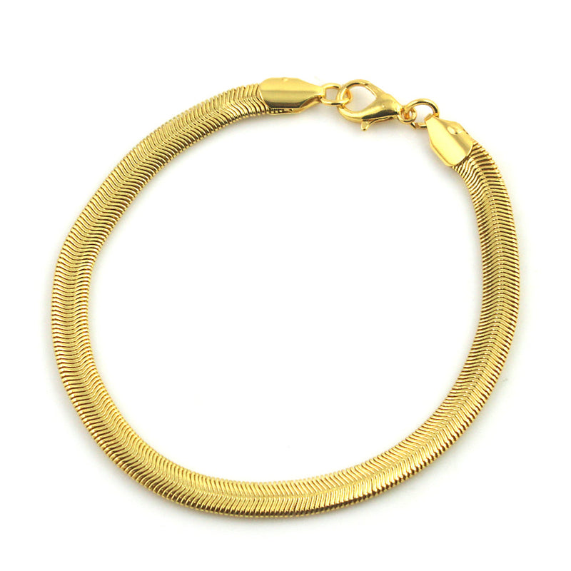 Herringbone Anklet in 18K Gold