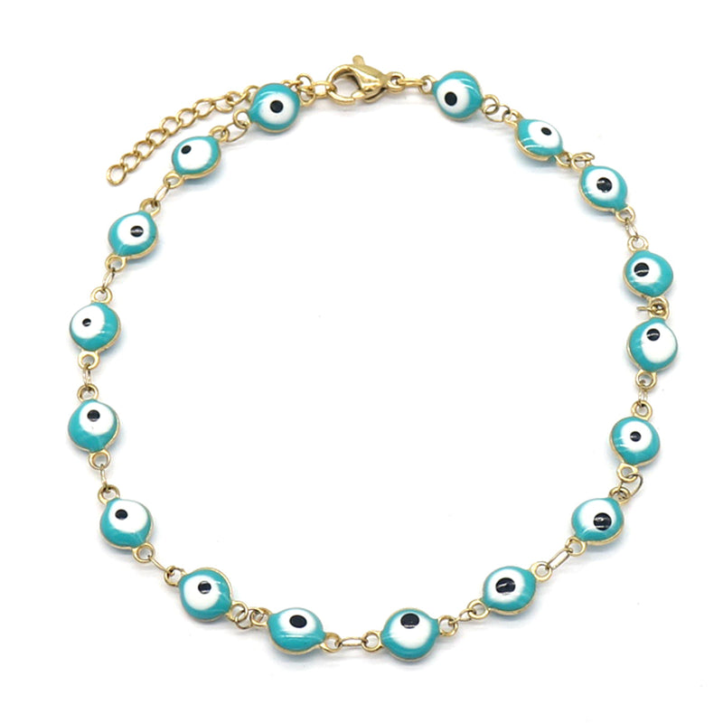 18k Gold Evil Eye anklet