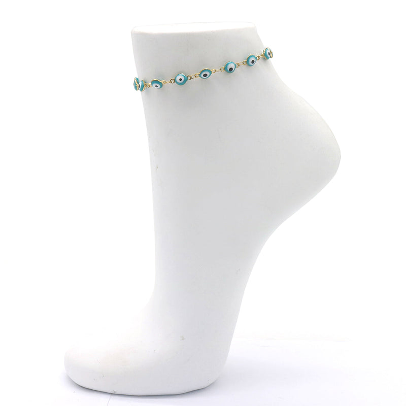 18k Gold Evil Eye anklet