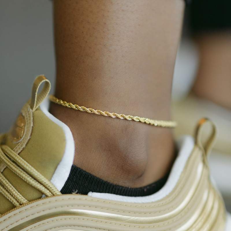 14K Gold Plated Rope Chain Anklet