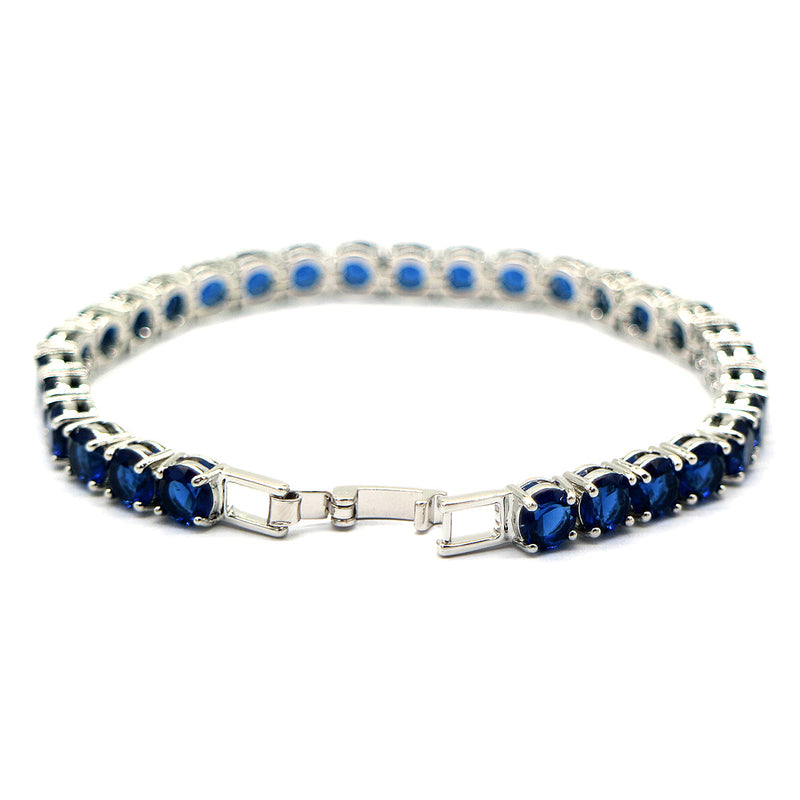 Classic Sapphire Tennis Bracelet in Rhodium