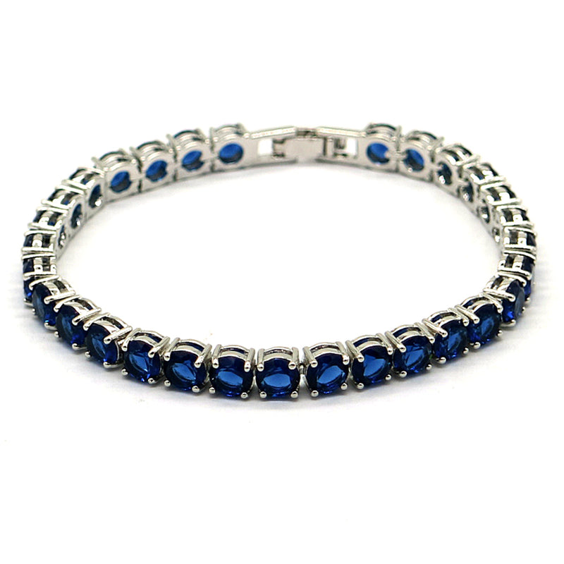 Classic Sapphire Tennis Bracelet in Rhodium