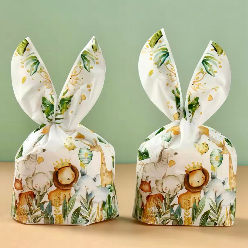 Kids Birthday Goodie Bags - Jungle Animal Gift Wraps 10-Pack