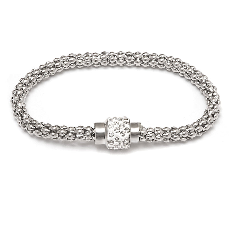 Popcorn Crystal Bracelet in 14K White Gold