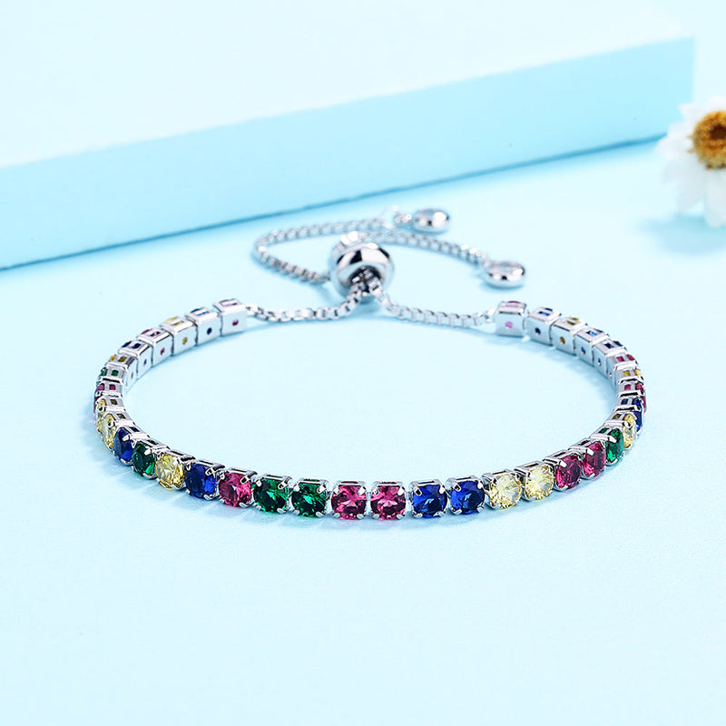 Amy and Annette 14K Gold Adjustable Tennis Bracelet with crystals from Swarovski