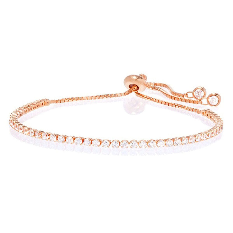 Amy and Annette 14K Gold Adjustable Tennis Bracelet with crystals from Swarovski