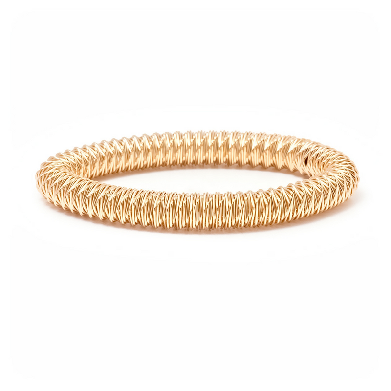 18K Gold Slinky Bangle Bracelet