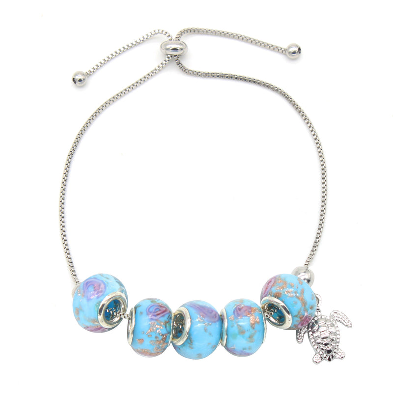 Murano Glass and Swarovski Crystal Turtle Bracelet