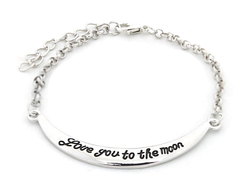 Love you to the moon Bracelet in 14K White Gold