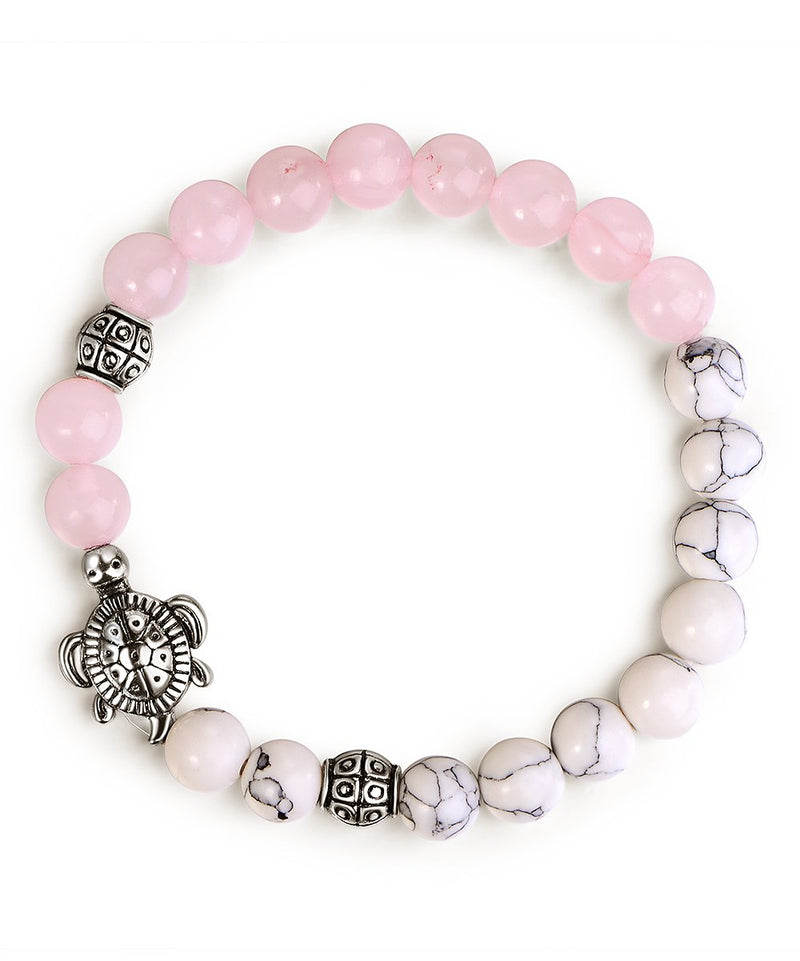 Genuine Quartz and Turtle Healing Bracelet